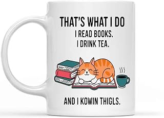 Gift Design for Supervisor Cat Read Book - I Read Books - - Cat Drink - Gift for Kitty Owner, Book Lover, 11 Oz White Ceramic Coffee Mug