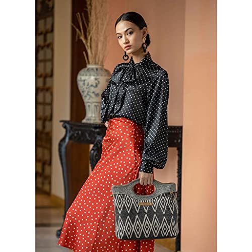 Myra Bag Being Social Tote Bag Upcycled Canvas, Rug, Leather & Cowhide S-26054