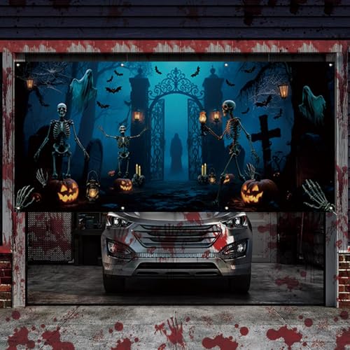 Bâche de garage Halloween résistante aux intempéries grand format 400x185 - 6