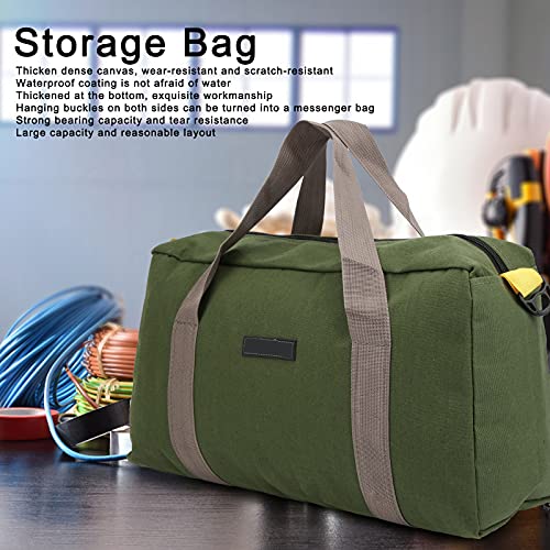 Tool Bag 18 Inch Canvas Multi-Purpose Tote, Thickened Bottom, 43 x 26 x 33cm, for Electricians and DIY Professionals - Image 4