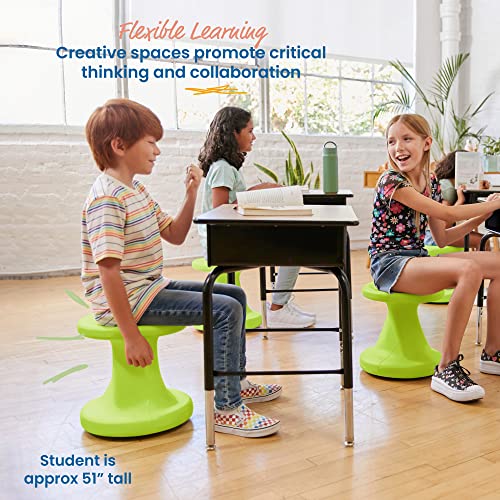 Image of ECR4Kids Twist Active Wobble Stool, 14in Seat Height, Classroom Furniture, Lime Green