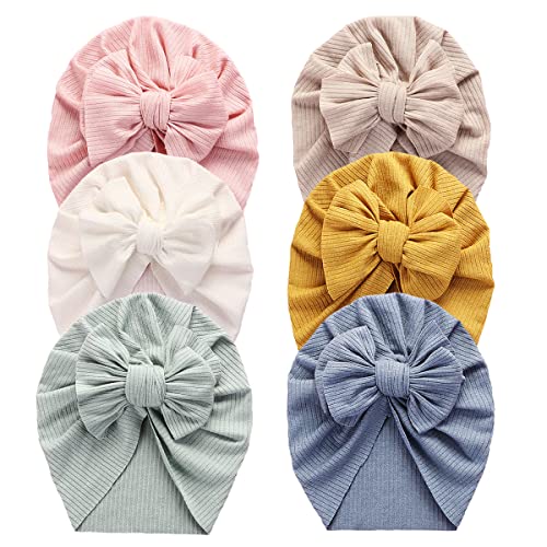 Image of GEZISAN Baby Turban Newborn Baby Girl Hospital Hat Nursery Beanie Headwrap Bohemia Donuts Cap
