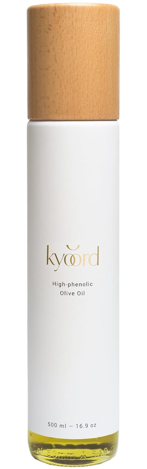 kyoord High-Phenolic Extra Virgin Olive Oil - Unfiltered, Cold-Pressed, Early Harvest - Peppery, Robust, Green Notes - Packed with Polyphenols, Oleocanthal, Antioxidants, 500ml