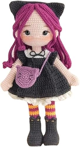 TPRPYN Pretty Gril Kit de ganchillo Muñeca de costura DIY Tejer amigurumi Kits de artesanía de ganchillo Hecho a mano con hilo Accesorios Patrón