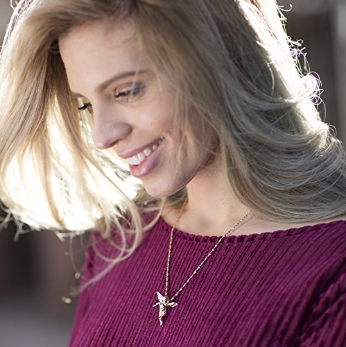 Lifetime Jewelry Medium Guardian Angel Pendant Necklace Charm 24K Gold Plated #TOP1