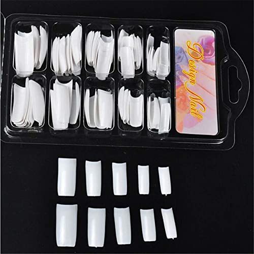 100pcs Fake Nail Tips Acrylic False Nails French Nail 10 Sizes- for Nail Salons (white 100)-image-41