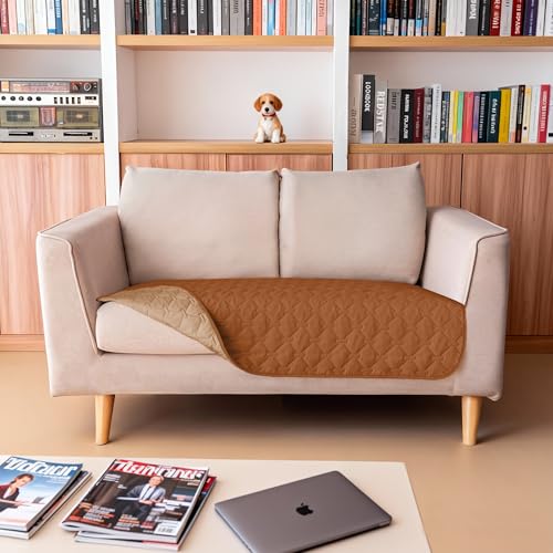 Image of gogobunny 100% Double Sided Waterproof Dog Blanket Soft Pet Bed Cover Reversible Protect Furniture Couch Sofa Car for Puppy Cat Kids (Dark Pumpkin /Light Pumpkin, 32x53 Inch (Pack of 1))