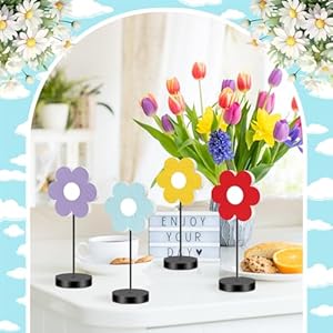 Geetery 6 Pcs Spring Flower Wood Table Sign Freestanding Flower Tabletop Farmhouse Centerpiece for Tables Party Favors Rustic Wood Decors for Home Tiered Tray Decor Geetery 6 Pcs Spring Flower Wood Table Sign Freestanding Flower Tabletop Farmhouse Centerpiece for Tables Party Favors Rustic Wood Decors for Home Tiered Tray Decor