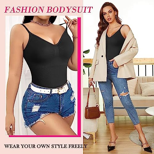 Image of Bodysuit for Women, Tummy Control Bodysuit with Adjustable Straps, Seamless Snatched Body Shaper(ED019)