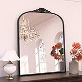 Keonjinn Espejo de pared arqueado vintage de 30 x 36 pulgadas,