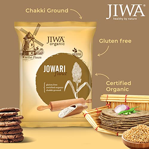 Image of JIWA healthy by nature Organic Chia Whole Seeds 200 g, Certified Organic & Organic Jowar Flour, 1 Kg