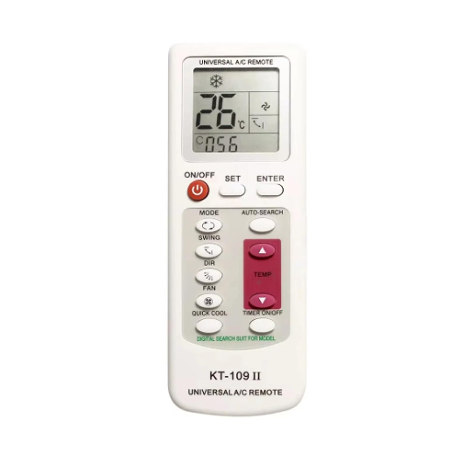 Control Remoto de Aire Acondicionado, Universal Del KT109II Reemplazo