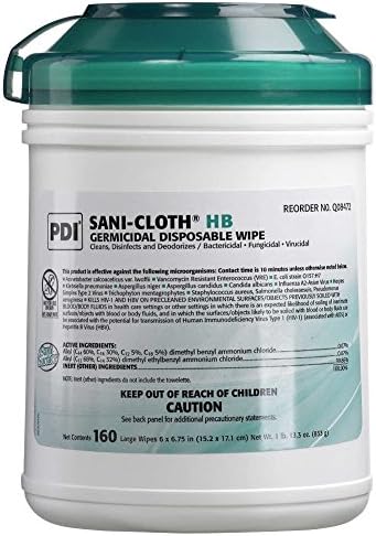 PYQ08472 - Sani-Cloth HB Germicidal Disposable Disinfectant Wipes 6 x 6-3/4 Large