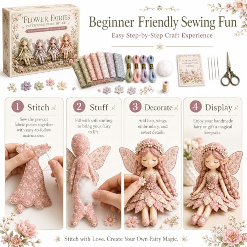 Kit couture patchwork 4 pièces avec tissu prédécoupé pour débuter facilement - 5