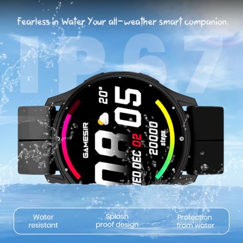 Image of GameSir Active 2 Smartwatch for Men & Women, 1.39 inch HD Round Display, Bluetooth Calling, Heart Rate & SPO₂, 100+ Sports Modes, IP67, Long Battery Life for Android & iOS (Magnetic Black)