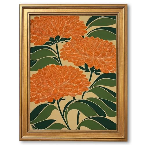 Qcrpnhy Art Deco Floral Poster Maximalist Wall Art Boho Wall