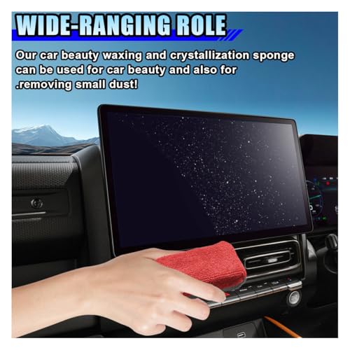 Image of 12PCS Ceramic Coating Applicator Sponge, 4.13'' x 1.84'' Microfiber Car Detailing Applicator Pads, Rectangular Car Foam Cleaning Pad, Auto Polishing Pad for Wax, Paint, Sealant (Red)