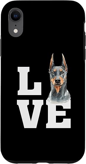 Amazon Iphone Xr かわいい水彩画ラブドーベルマンピンシャーイラストイメージ スマホケース 家電 カメラ オンライン通販