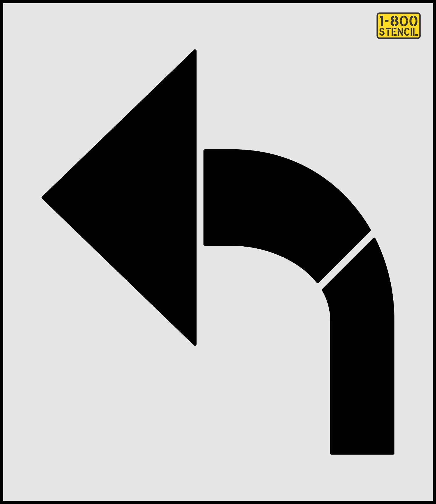 36" Chicago DOT Turn Arrow Stencil - 1/8" (.125") PRO-Grade LDPE