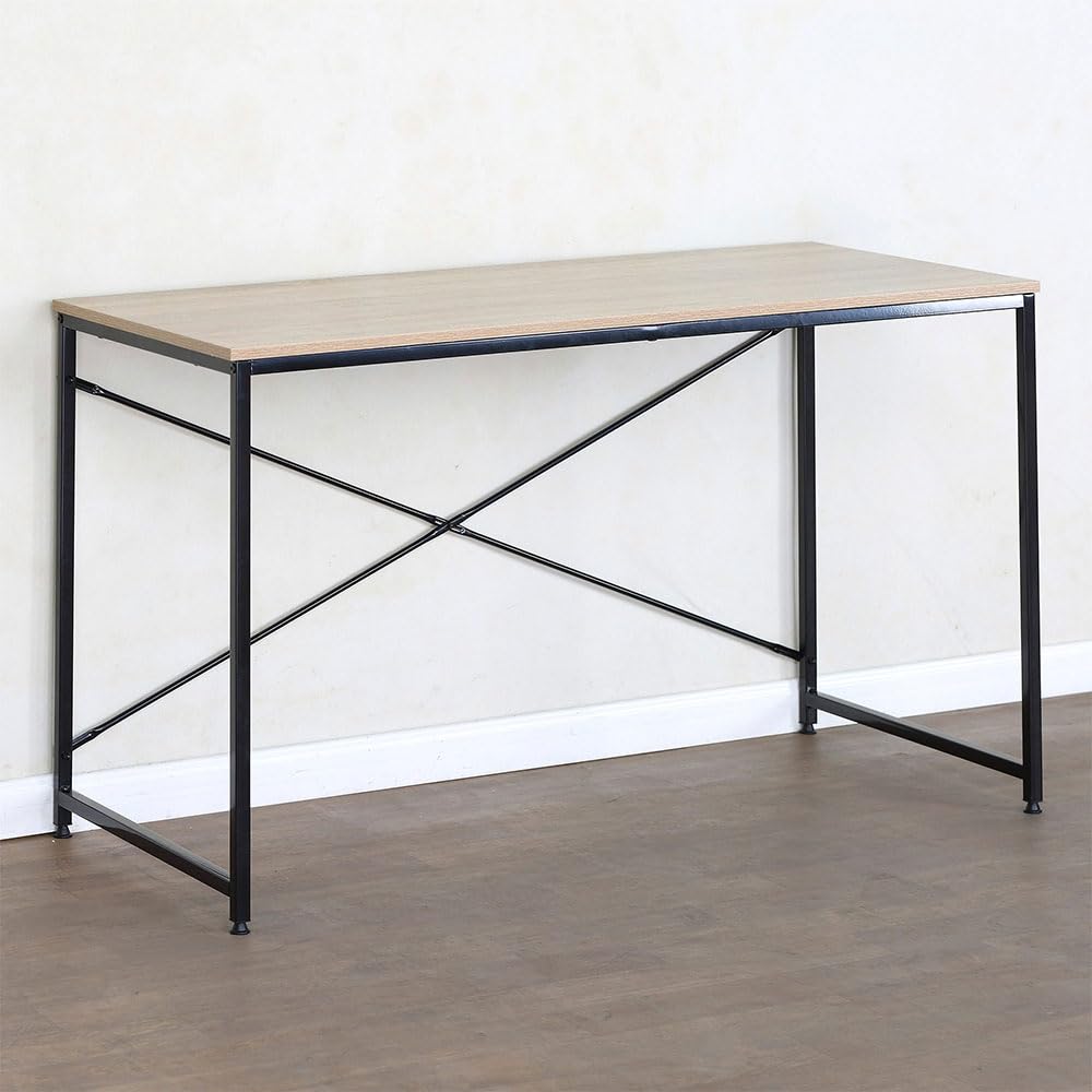 AKTIVE MAX Home Mesa Escritorio, 120x60x70 cm, Tablero Madera, Estructura Acero Negro, para Oficina y Estudio, Estilo Industrial, Resistente y Estable, Escritorios, Mesas Ordenador (18441)