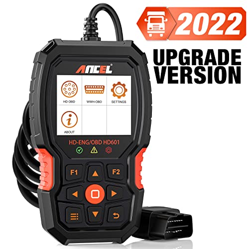 Ancel Hd601 Pro With Ba101 Car Battery Tester Enhanced All System Heavy Duty Truck Scanner For Check Freightliner, Cummins, Paccar, Detroit, International And More #TOP5