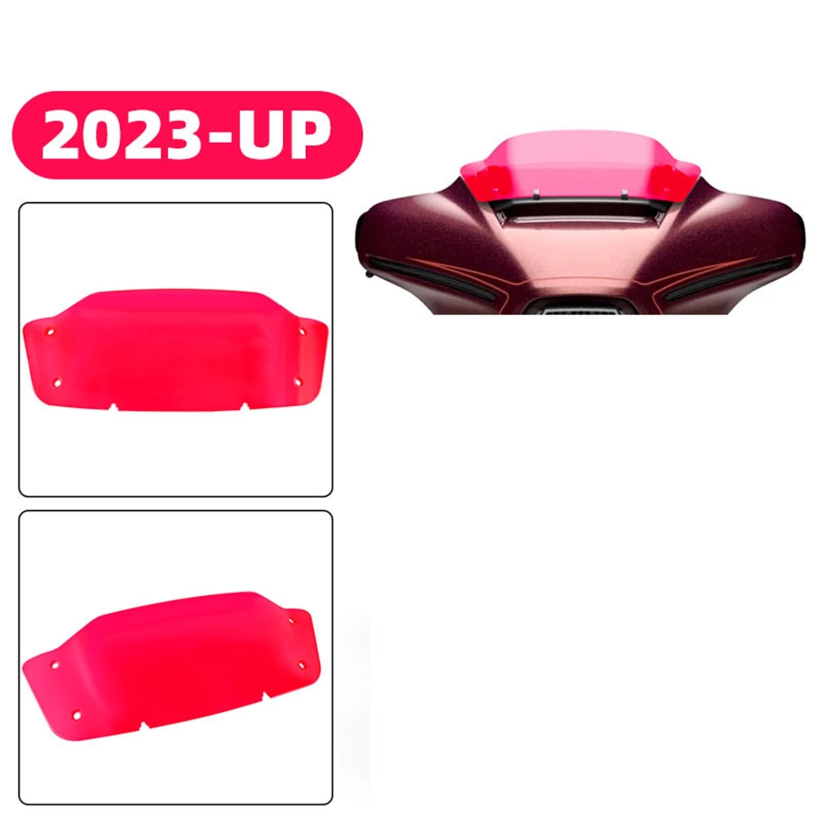 5 "Moto Parabrezza Rosso Carenatura Superiore Per Harley Touring CVO Street Glide FLHX FLHXSE 2023 2024