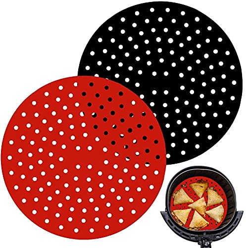 2 Stück wiederverwendbare Airfryer-Einlagen – Antihaft-Airfryer-Matten aus Silikon | Airfryer-Zubehör für Cosori 3,7 Qt, Instant Vortex, Ninja, Nuwave, Power XL und mehr | BPA-frei_voghion.com