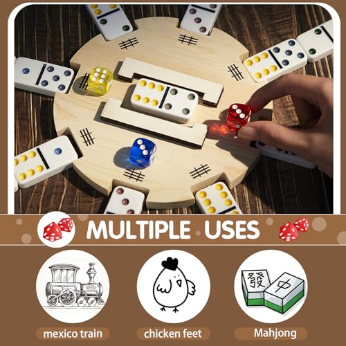 Set Poen de Mexican Train Dominoes en Madera miniatura 4