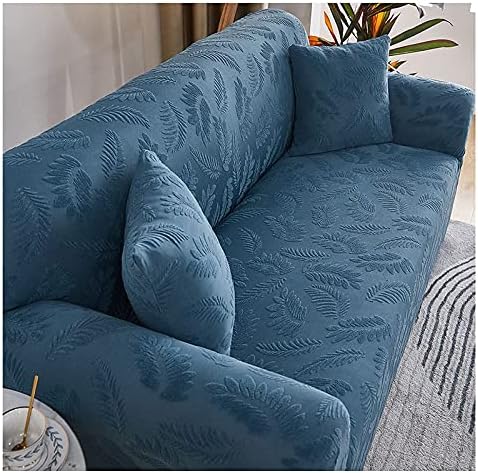Fundas para sofá de 2341 plazas, funda protectora elástica de terciopelo grueso y gris azul para sala, funda protectora elástica para sofá de 3