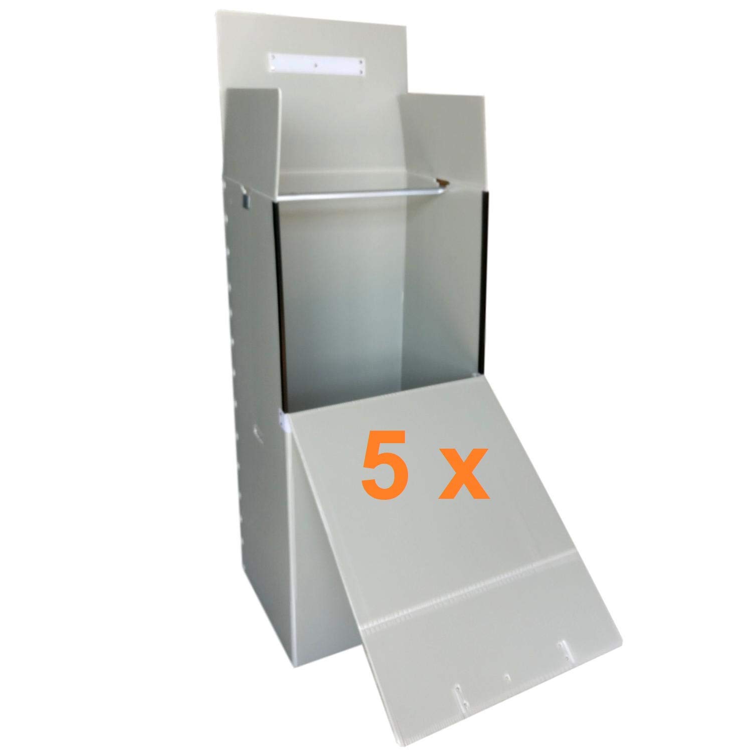 5 x Kleiderbox, Umzugsbox aus Kunststoff, 135 x 60 x 50 cm, Langlebig, Wiederverwendbar, hohe Tragkraft, Robust, bis zu 50 kg (5)