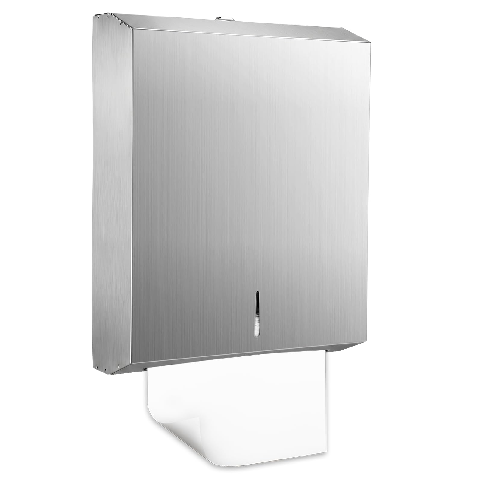 Dispensador de Toallas de Papel Acero Inoxidable con Llave Pared Baño | Soporte para toallas de papel de acero inoxidable de gran capacidad para hoteles, restaurantes y espacios comerciales