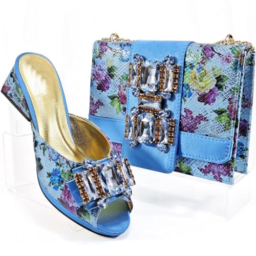 Womens Elegant Heeled Shoes and Handbag Set Italian Design Matching Look for Party Wedding4