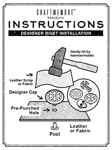 Craftmemore 3/8" Fancy Leather Rivets Round Rapid Rivet Studs For Bags Belts Bracelets Decoration (50 Pieces, Sakura Flower) #TOP1