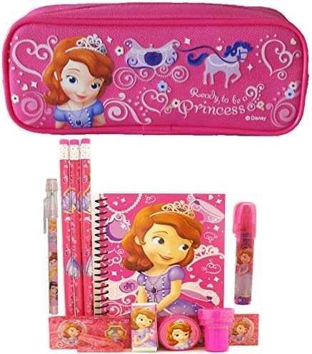 Disney Princess Sofia Pencil Case with Stationery Set - Hot Pink