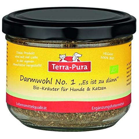 TERRA-PURA Tiernahrung Mezcla de hierbas orgánicas 100% para perros y gatos, producto intestinal n.º 1, regulación de la actividad intestinal, ayuda en la diarrea y cura de hierbas 80 g Cover