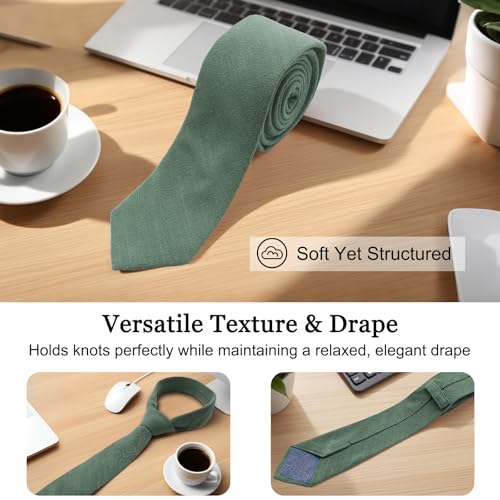 Image of Cotton Ties for Men Solid Color Skinny Tie Mens Necktie for Wedding Graduation Formal Dinner