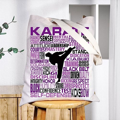 Bolsa tote de lona de karate canvas miniatura 5