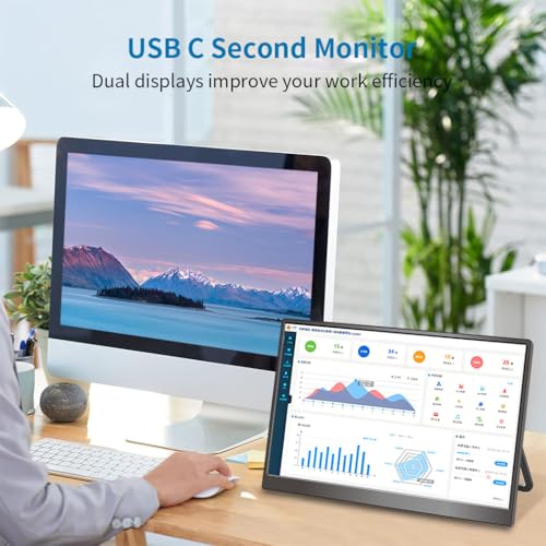 Image of Portable Monitor Touchscreen 14 inch,USB-C & FHD External Display 100% sRGB Anti-Glare Eye Care,Privacy Protection,Low-Power,VESA Mountable Travel Monitor for Laptop /Mac /Gaming /Office
