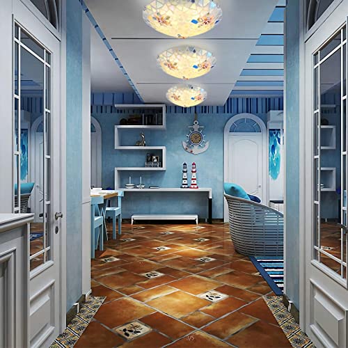Plafonnier Tiffany haut de gamme en coquilles faites à la main