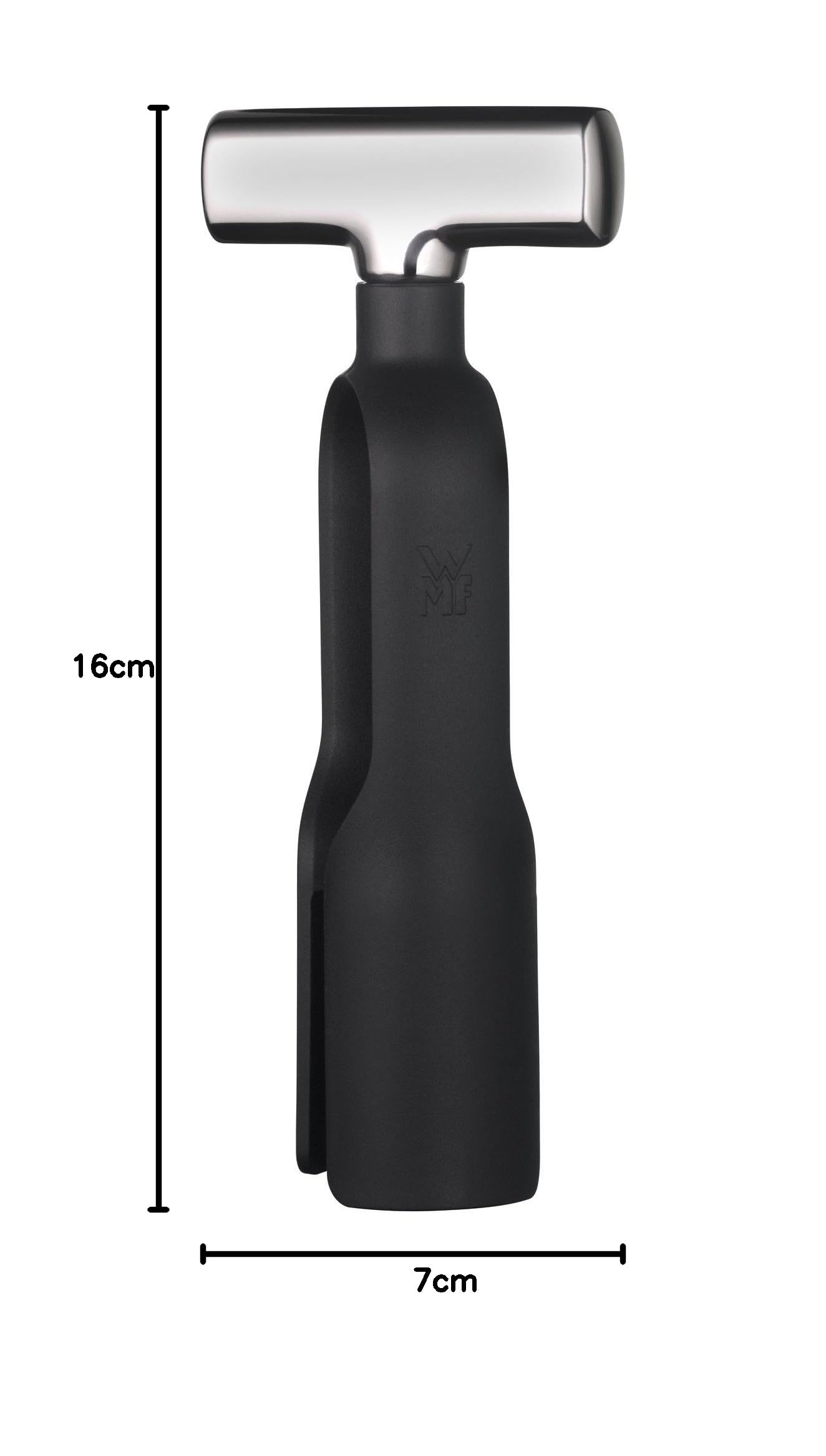 WMF Baric Wein Sommelier Set 3-teilig, Korkenzieher Set, Wein Zubehör, Folienschneider, Flaschenverschluss, in Walnussholzbox, schwarz