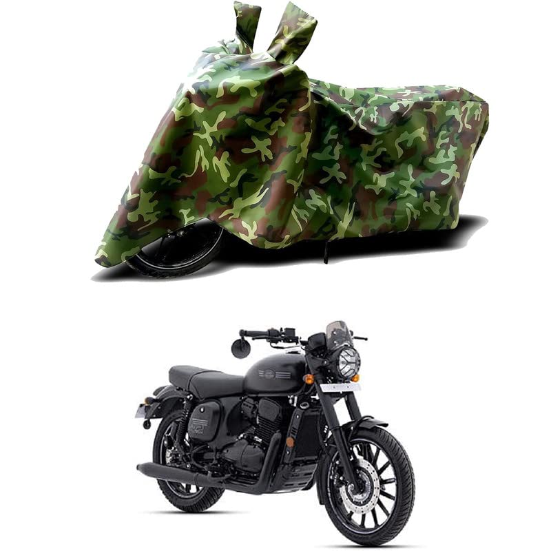 Image of 100% Water Resistant Full Bike Scooty Two Wheeler Body Cover Compatible for Jawa 42 2.1 STD /UV-Rays /Heat Protection /Birds Dropping /Scratchproof /Dust Proof /Waterproof /All Varients[Green MJ]