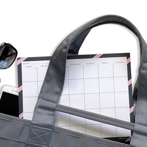 Monthly Calendar Notepad- 50 Undated Calendar Pages Customizable to Fit Your Organizational Needs, Large 8.5"x 11", Navy and Pink Stripe - Image 10