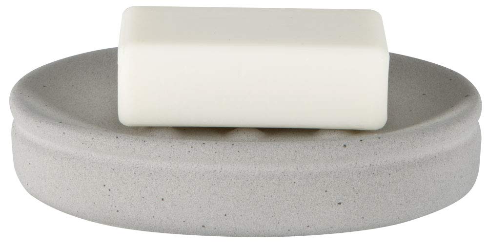 Spirella Handmade Ceramic Soap Dish, Stone