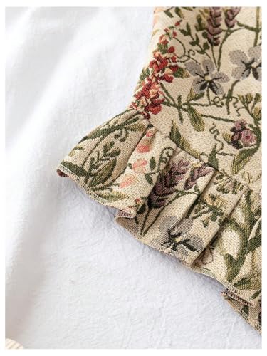 GORGLITTER Women's Renaissance Top Floral Corset Tank Tops Square Neck Vintage Button Up Crop Bustier Tops4