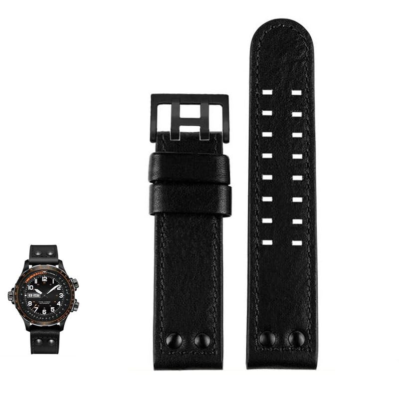 Bracelet de montre en cuir marron Hamilton Khaki Aviation H77616533 pour le quotidien