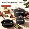 Kitchen Academy 10Pcs Ceramic Pots & Pans Set Non Toxic Induction Cookware #1