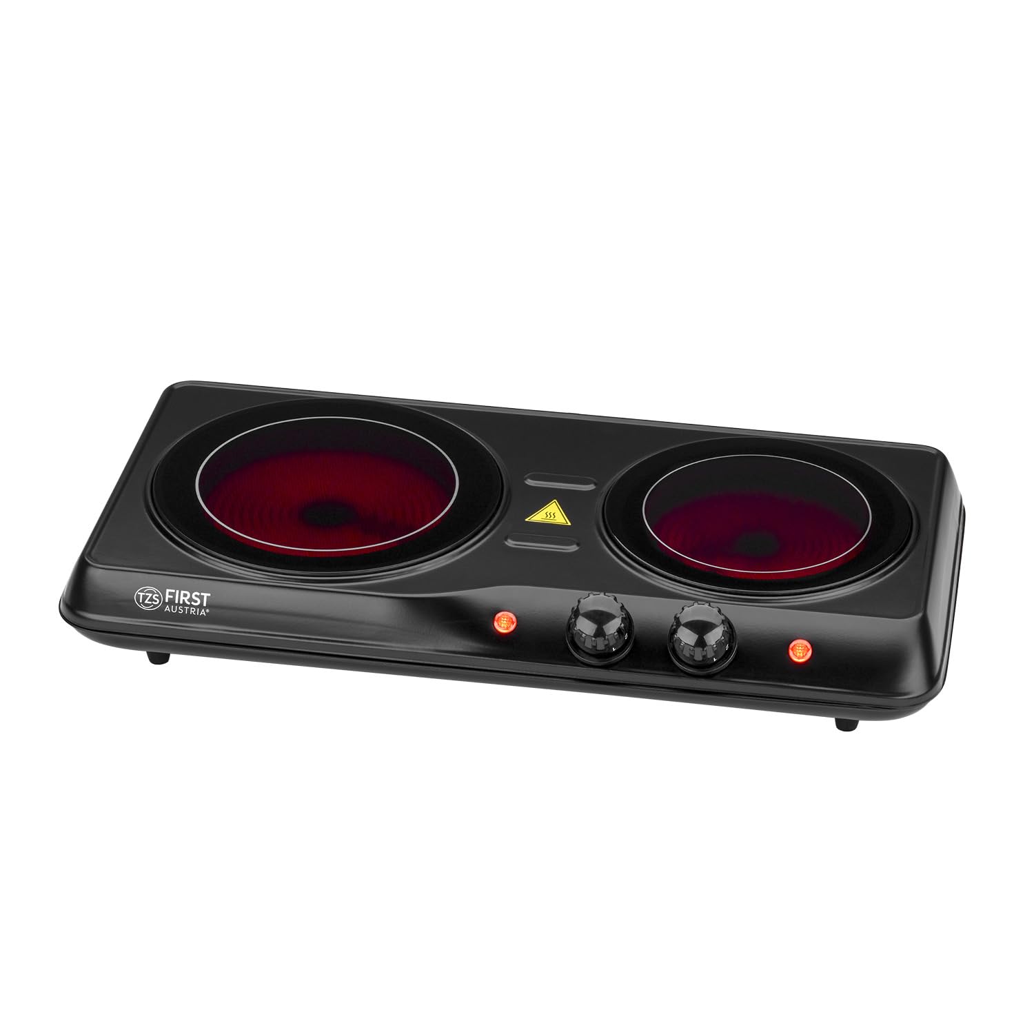 TZS First Austria Piastra A Induzione Doppia 3500W - 10 Livelli Temperatura, Timer E Blocco Sicurezza Bambini - Ideale Per Campeggio, Cucine Piccole O Ufficio