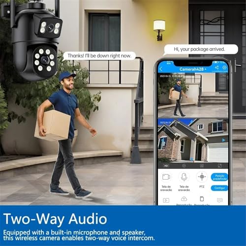 Cámara PTZ exterior 8MP 4K para proteger el jardín de casa con pantallas duales WiFi 4