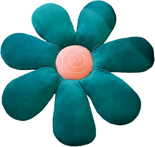 Cojín de suelo con forma de flor de margarita, cojín sedentario de tatami para auto, cojín para silla de oficina, 23 pulgadas, verde bosque