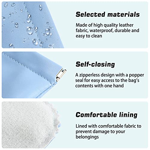 6Pcs Small Makeup Bag for Purse Pouchic Lambskin Pocket Cosmetic Bag Squeeze Top Waterproof Travel Makeup Bag No Zipper Portable Mini Makeup Pouch Self-Closing Colorful Pouch for Women Girls 5